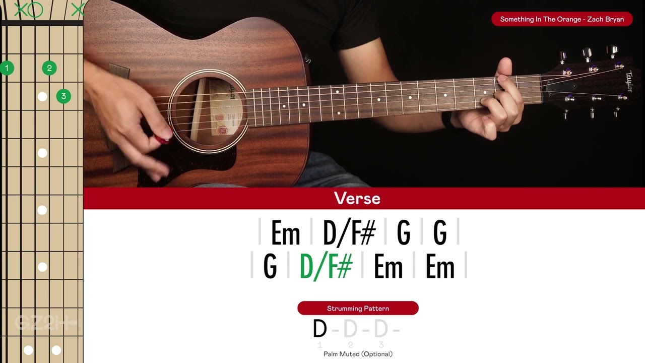 Something In The Orange Guitar Cover Zach Bryan 🎸|Tabs + Chords|
