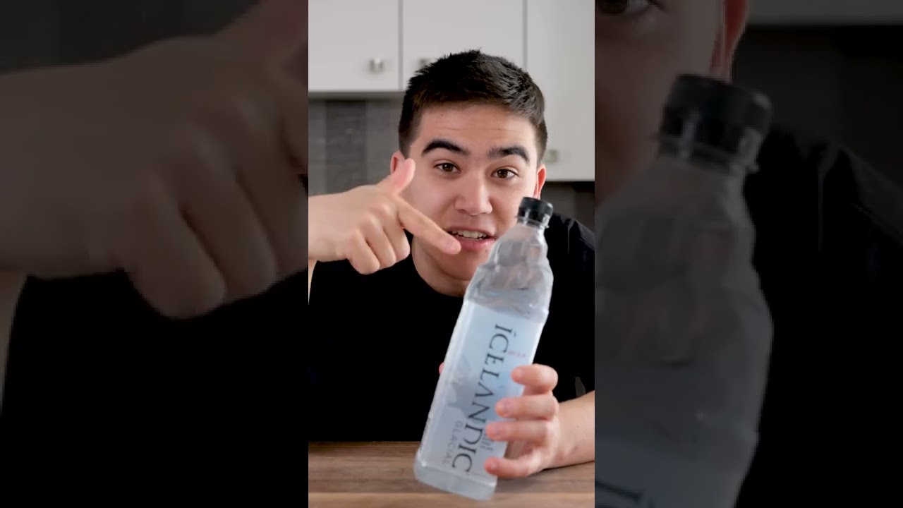 Trying Water From Iceland