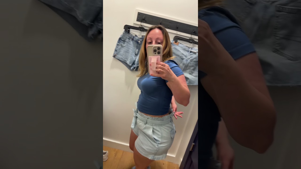 Trying on every pair of denim shorts at American Eagle #shorts #tryon #tryonhaul #denimshorts