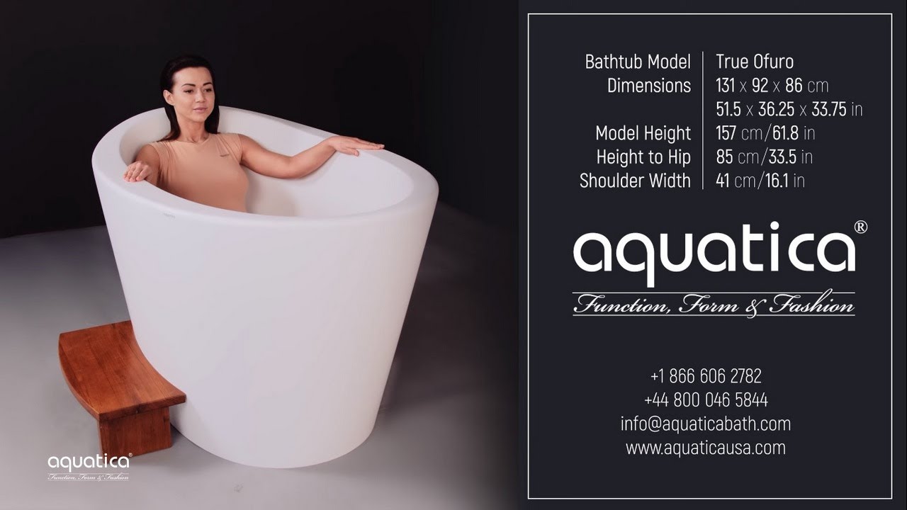Aquatica True Ofuro Japanese Soaking Bathtub Demo Video for Short People