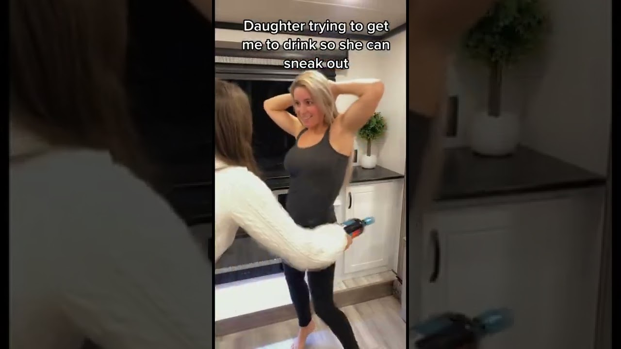 Daughter trying to get mom to drink so she can sneak out | TikTok video by @imaubreykeys #shorts