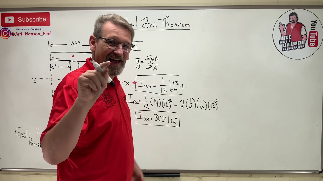 Statics: Lesson 68 - Parallel Axis Theorem, Area Moment of Inertia