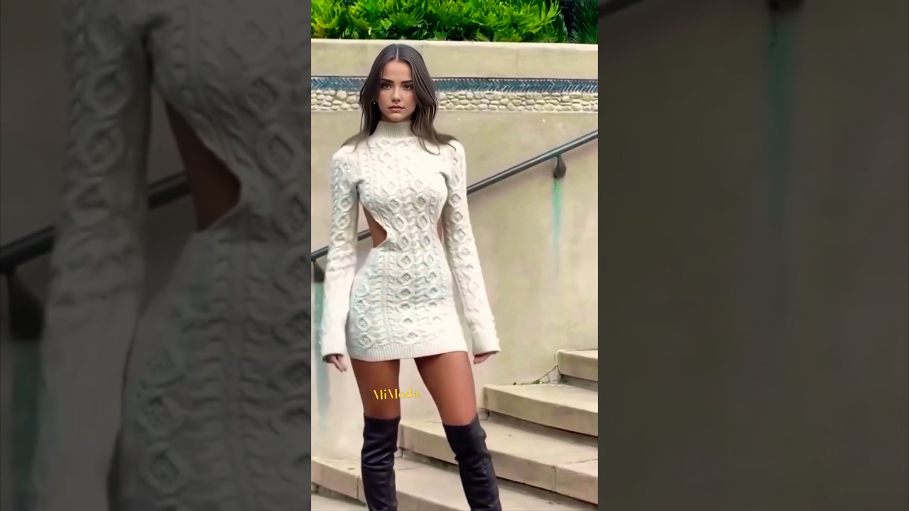 White Wonder: The Long-Sleeve Short Dress That's Changing the Game! #fashion #look