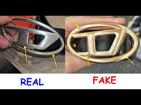 Diesel Belt real vs fake review. How to spot fake Diesel D buckle 1DR belt