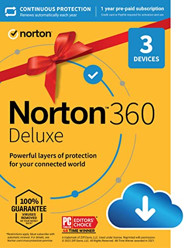 Norton Deluxe, Ready, Antivirus software for Devices with Auto Renewal   Includes VPN, PC Cloud Backup & Dark Web Monitoring [Download]
