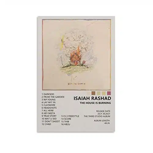 LANGYA Isaiah Rashad Poster The House Is Burning Canvas Poster Bedroom Decor Sports Landscape Office Room Decor Gift Unframe stylexinch(xcm), xinch(xcm)