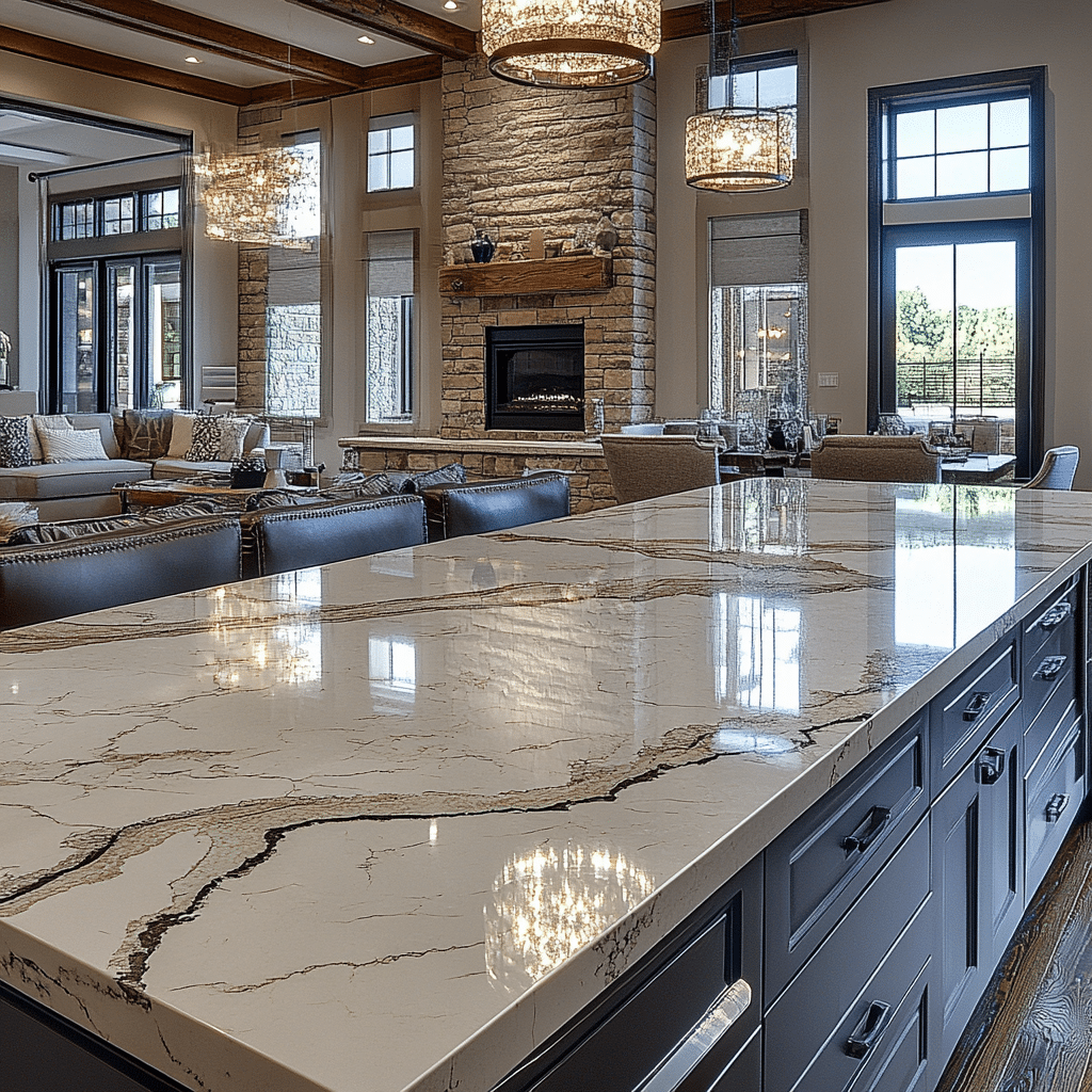 white quartz kitchen countertops