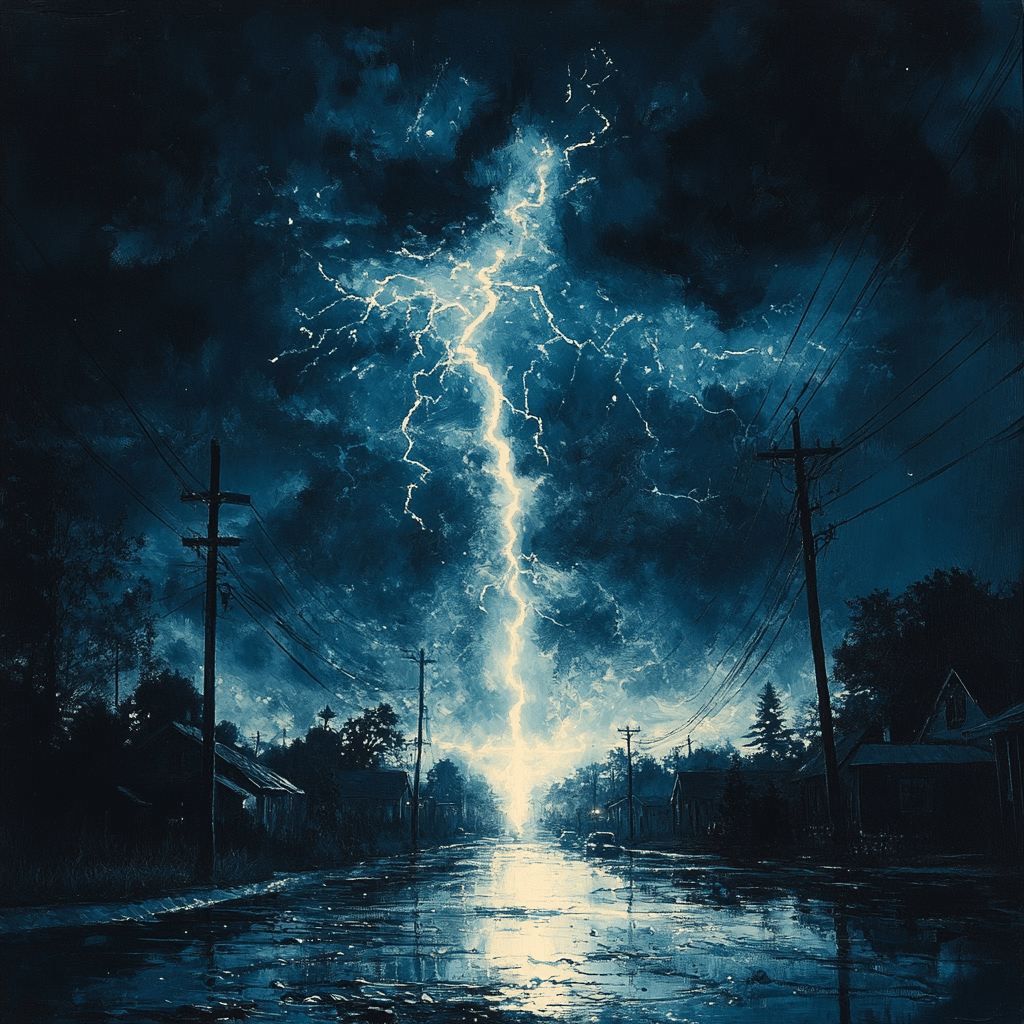 lightning crashes
